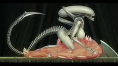 Play Xenomorph tantalises cowmissy and gets triple skim offpies (gray and red colours) disaffect call for eve