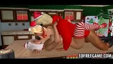 تشغيل 3d الساخنة عيد الميلاد ثالوث مع اثنين من حلمة كبيرة babys